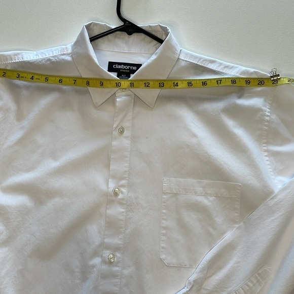 CLAIBORNE Men’s XLT White Cotton Long Sleeve Button Down Shirt Wardrobe Staple - Picture 10 of 10